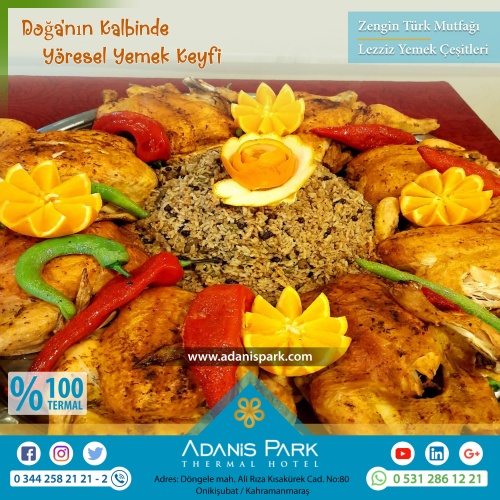 ADANİSPARK TERMAL OTEL
www.adanispark.com 
Tel: 0 344 258 21 22
Mobil ve Whatsapp: 0 531 286 12 21

*TERMAL SUYUN FAYDALARI*
Romatizmal hastalıkların kronik dönemleri, Osteoartrit gibi eklem hastalıkları, Kireçlenmeler, Osteoporoz, Fibromiyalji (Kul