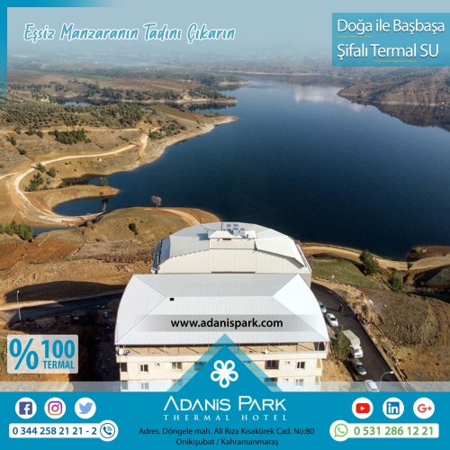 ADANİSPARK TERMAL OTEL
www.adanispark.com 
Tel: 0 344 258 21 22
Mobil ve Whatsapp: 0 531 286 12 21

*TERMAL SUYUN FAYDALARI*
Romatizmal hastalıkların kronik dönemleri, Osteoartrit gibi eklem hastalıkları, Kireçlenmeler, Osteoporoz, Fibromiyalji (Kul