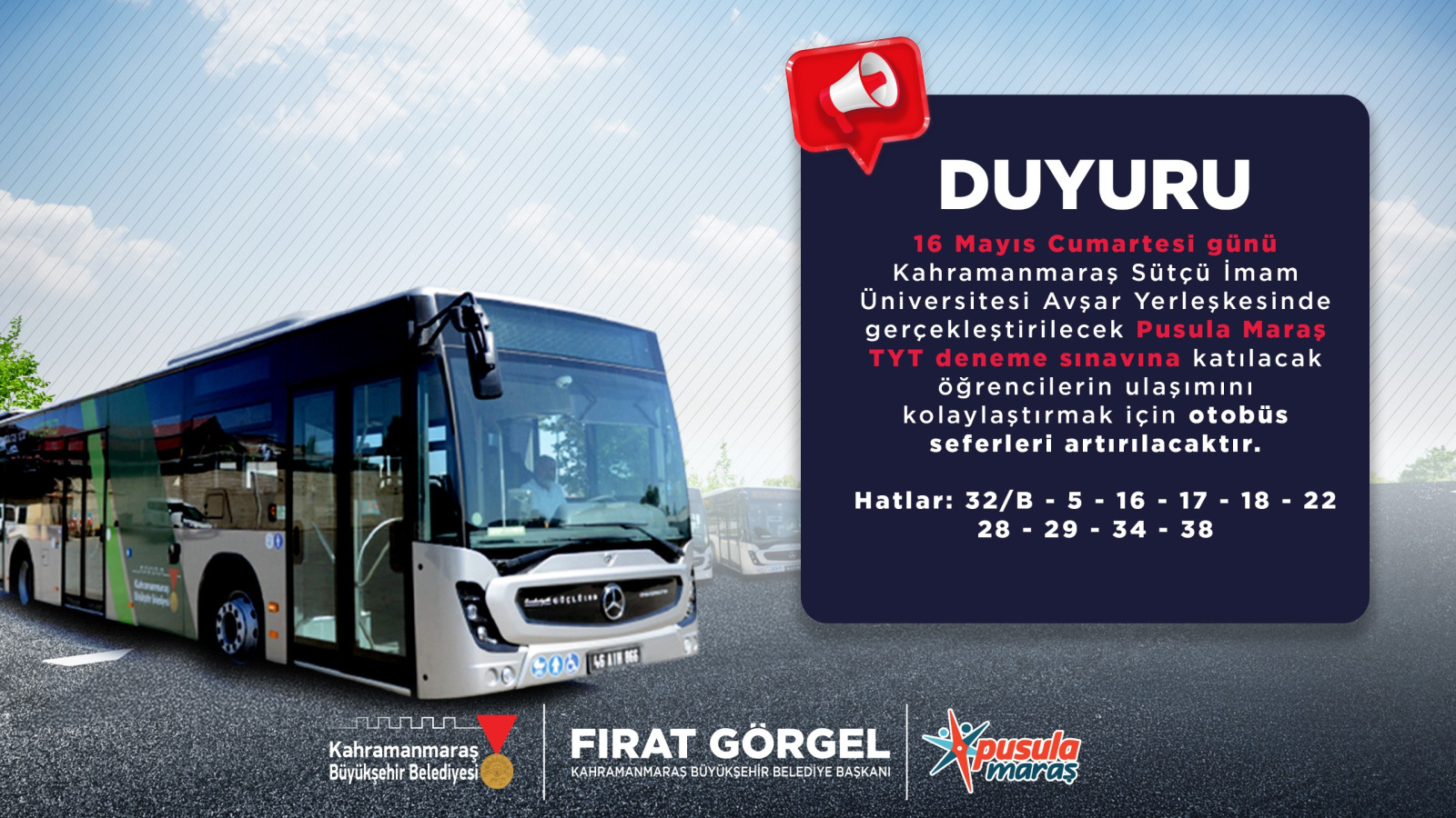 Büyükşehir’den YKS Öncesi Son Provaya Katılacak Gençlere Ulaşım Desteği