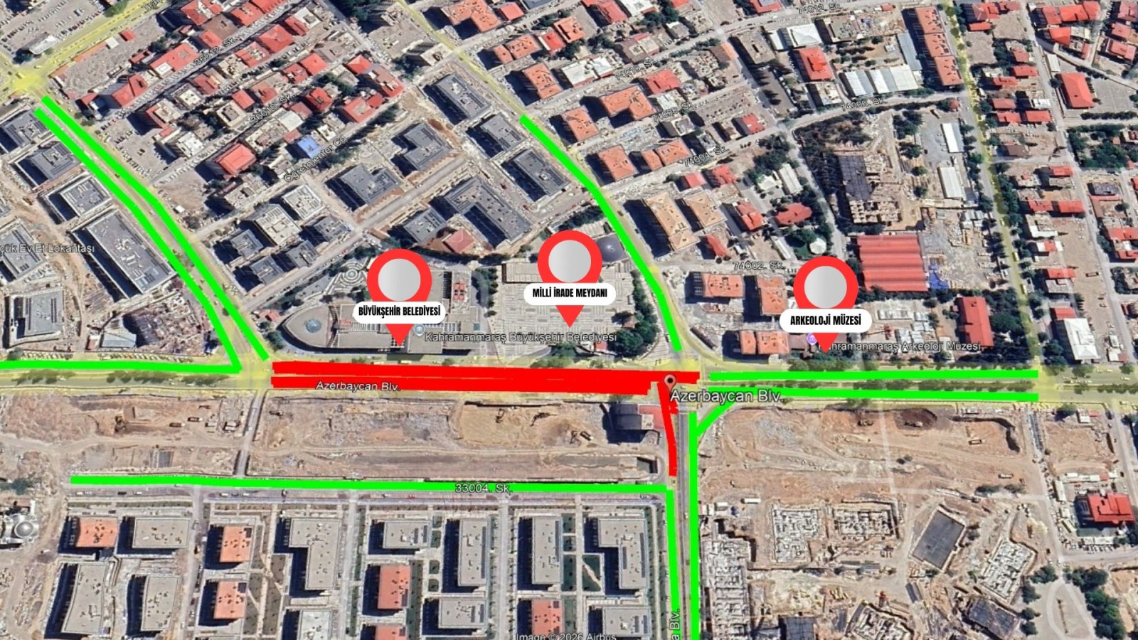 Sürücülerin Dikkatine; Azerbaycan Bulvarı’nda Geçici Trafik Düzenlemesi!