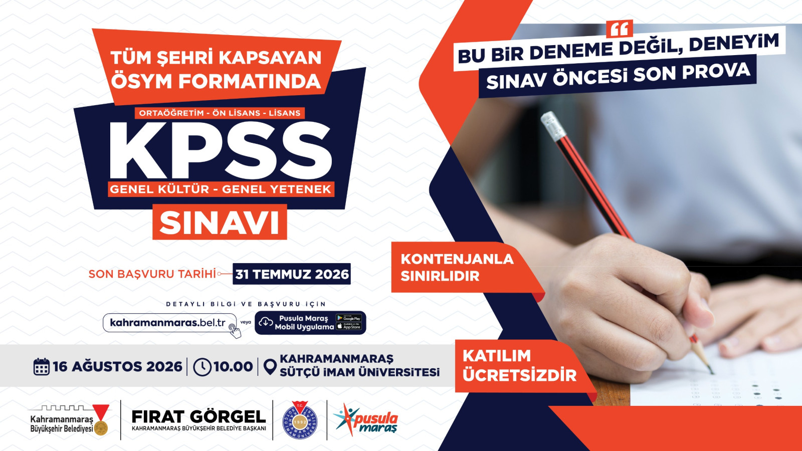 Büyükşehir’den KPSS Adaylarına Son Prova Desteği