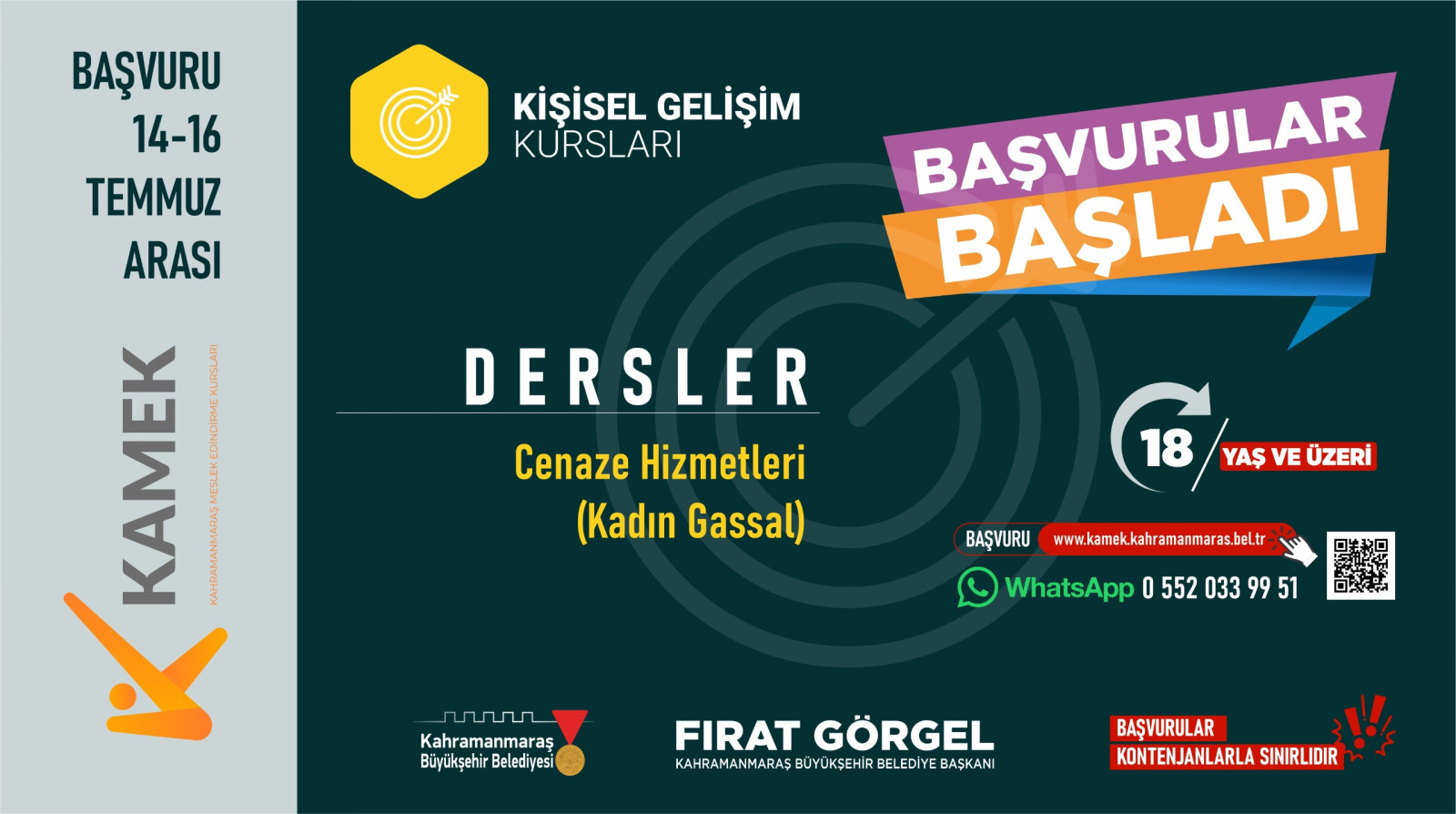 KAMEK’te Kadın Gassal Kursuna Başvurular Başladı!