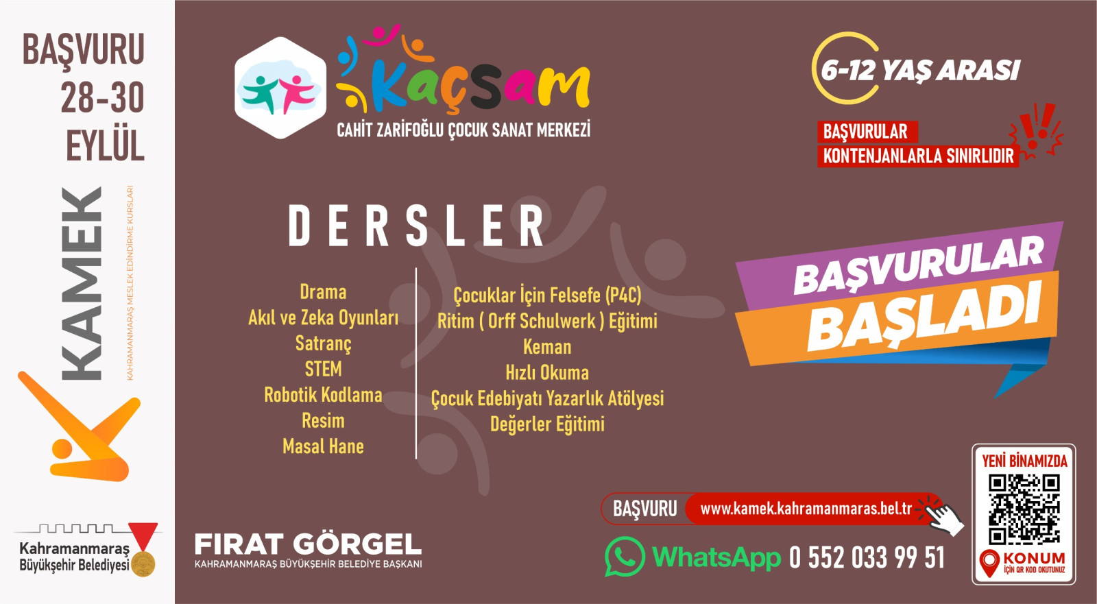 Büyükşehir’in Çocuk Sanat Merkezi’nde Eğitim Heyecanı Başlıyor