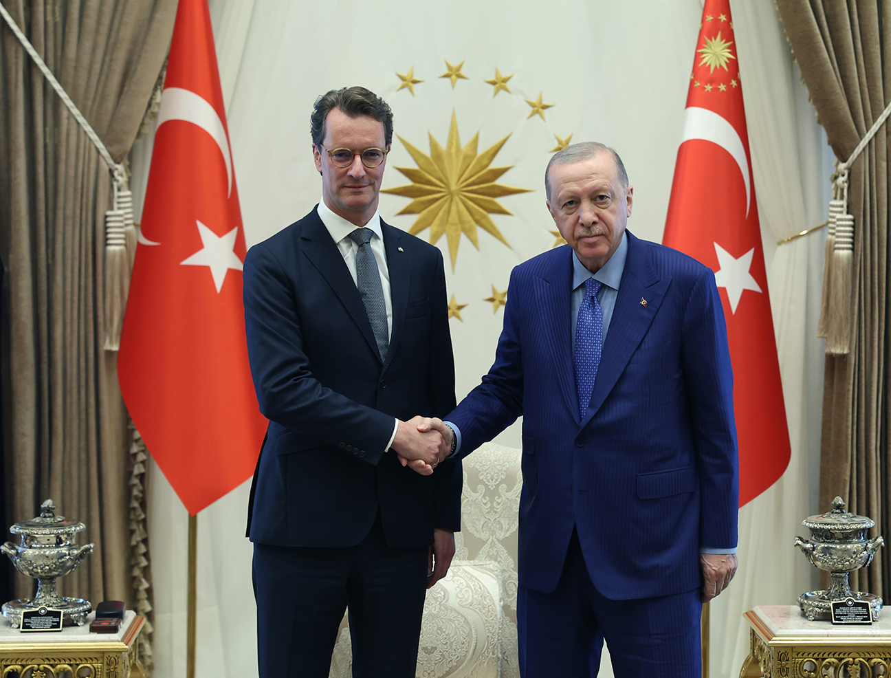 Cumhurbaşkanı Erdoğan, Almanya'nın Kuzey Ren-Vestfalya Eyaleti Başbakanı Wüst'ü kabul etti