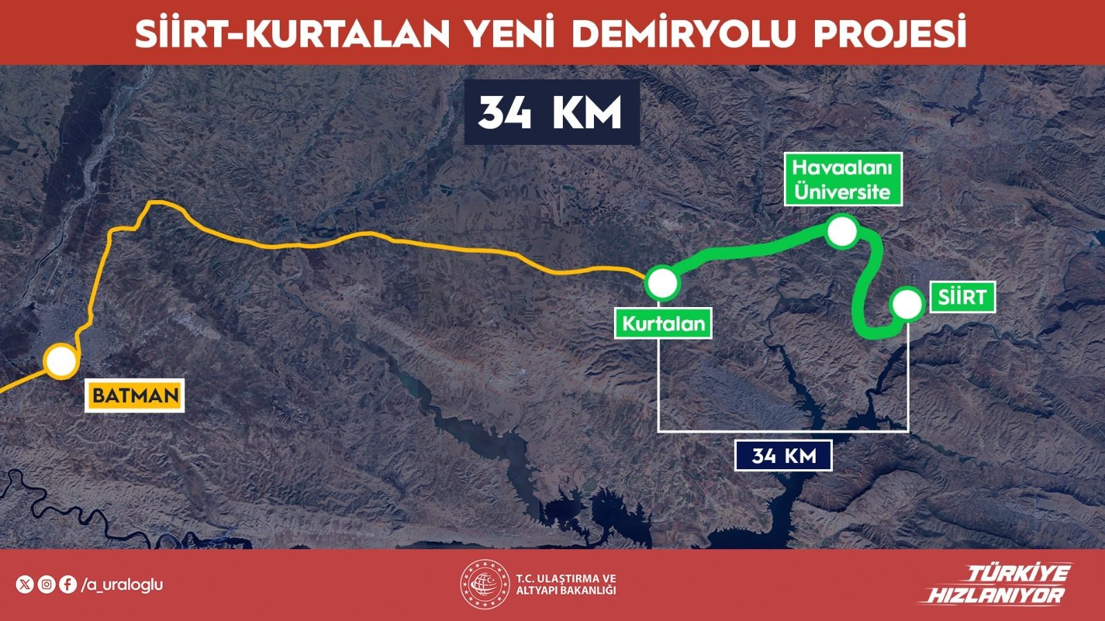 Siirt, Demiryolu Ağına Bağlanan 47. İl Olacak