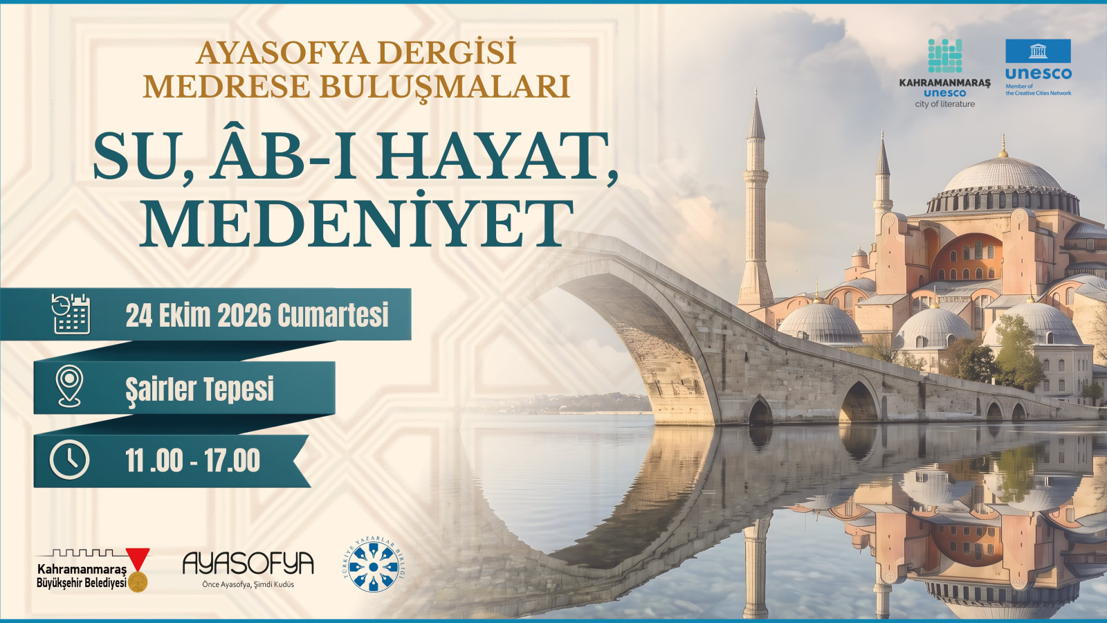 Büyükşehir’den “Su, Ab ı Hayat, Medeniyet Sempozyumu”na Davet