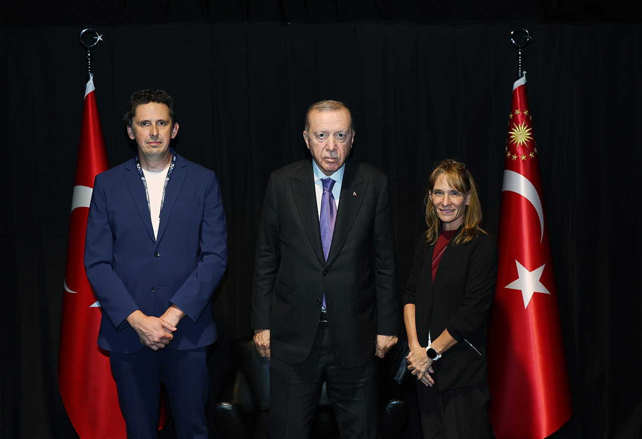 Cumhurbaşkanı Erdoğan, SpaceX üst düzey yöneticileri Hunter ve Nicolls'u kabul etti