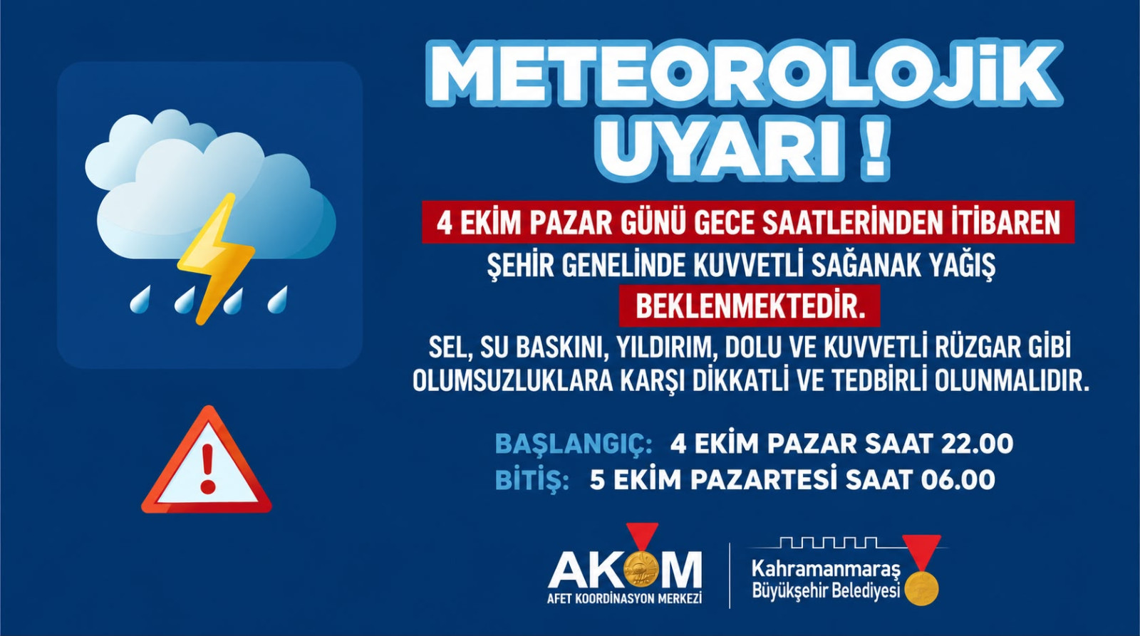 Sağanak Yağışa Karşı Vatandaşlar Uyarıldı!