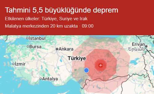 Malatya’da 5.6 Büyüklüğünde Deprem Meydana Geldi